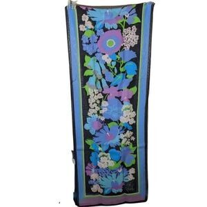 🆕NWT VINTAGE BOB MACKIE WEARABLE ART FLORAL DESIGNED 100% SILK SCARF